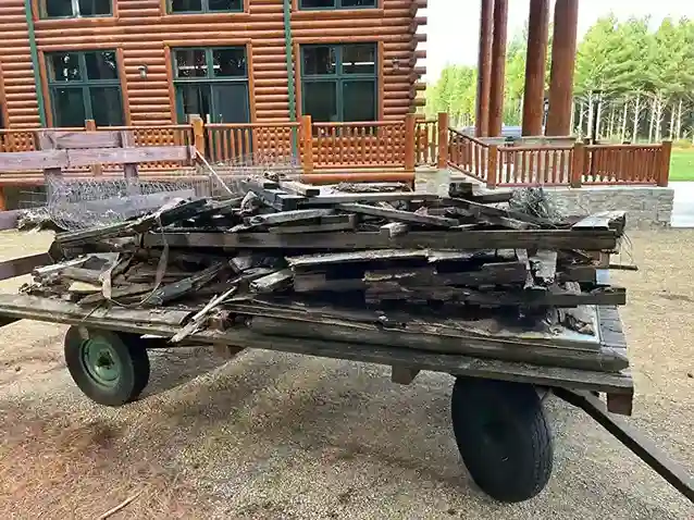 Construction debris on a trailer