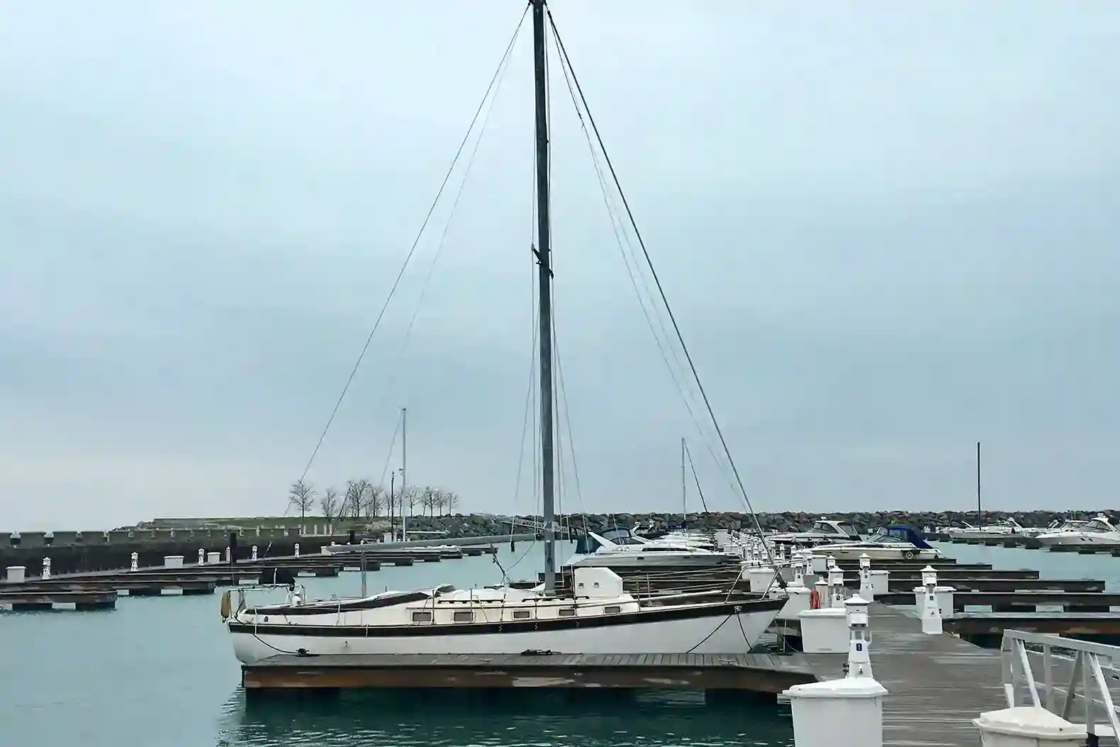 Sailboat at marina