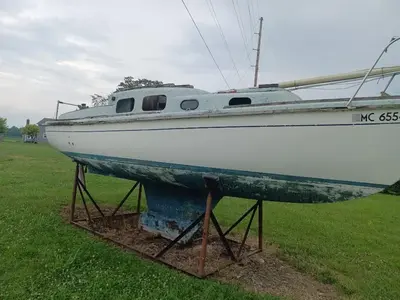 Sailboat on trailer
