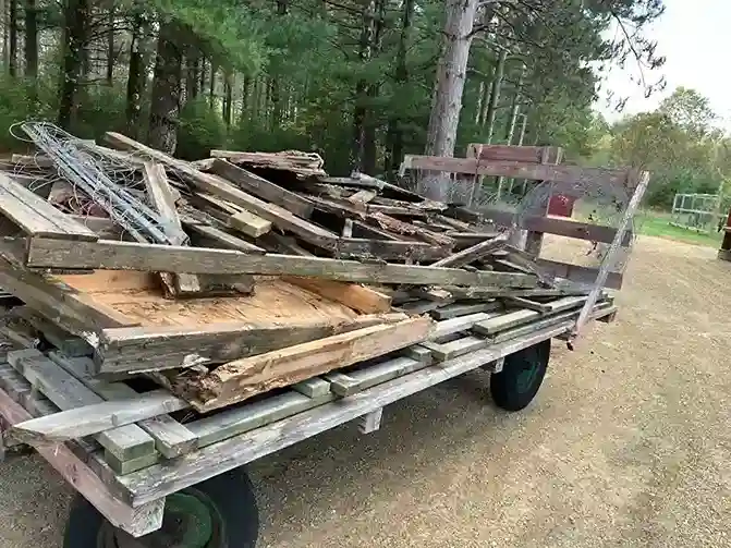 Scrap lumber loaded on a trailer